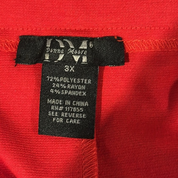 Donna Moore Solid Red Midi A line skirt plus size 2X - Picture 5 of 6